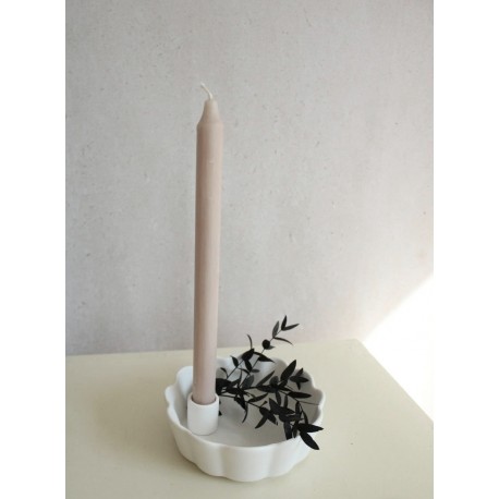 KERAMICKÝ SVÍCEN DAISY BÍLÝ / S