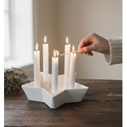 VÁNOČNÍ SVÍCEN BYLE BÍLÝ