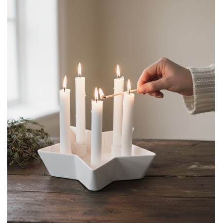 VÁNOČNÍ SVÍCEN BYLE BÍLÝ