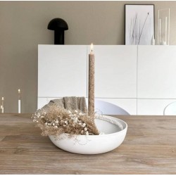 KERAMICKÝ SVÍCEN LIDATORP BÍLÝ / L