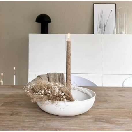 KERAMICKÝ SVÍCEN LIDATORP BÍLÝ / L