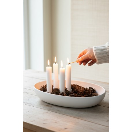 ADVENTNÍ SVÍCEN GULLHOLMEN BÍLÝ