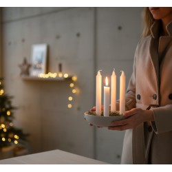 ADVENTNÍ SVÍCEN GRANHOLMEN SVĚTLE ŠEDÝ