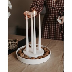 ADVENTNÍ SVÍCEN VALLTORP BÍLÝ / XXL