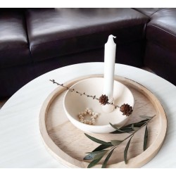 KERAMICKÝ SVÍCEN LIDATORP KRÉMOVÝ / M