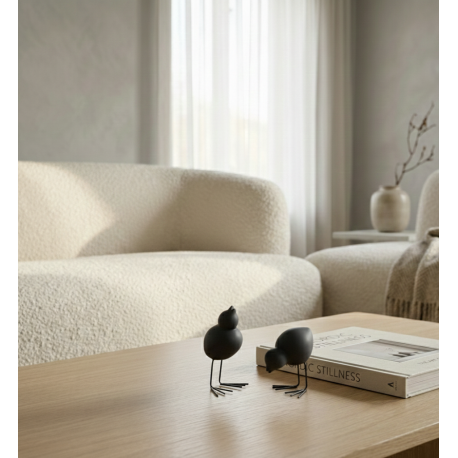 KERAMICKÝ ŠVÉDSKÝ PTÁČEK ČERNÝ / set 2 ks